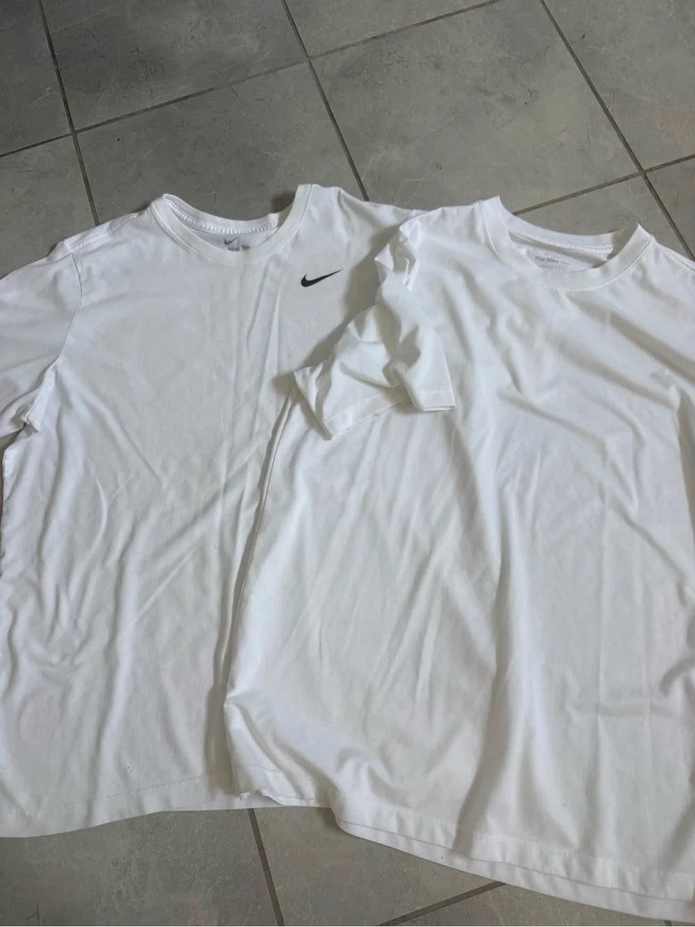 Nike Men’s White Short Sleeve Crew Tee with Black Swoosh